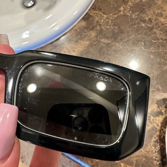 AUTHENTIC 💯 Prada symbole sunglasses Men or unisex black with white trim - Picture 17 of 17